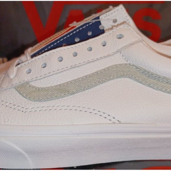 Vans x Men\'s 9/Women\'s 10.5 USPS Old Skool White Denim (leather) VN0A5KRFJZ81 main image 8